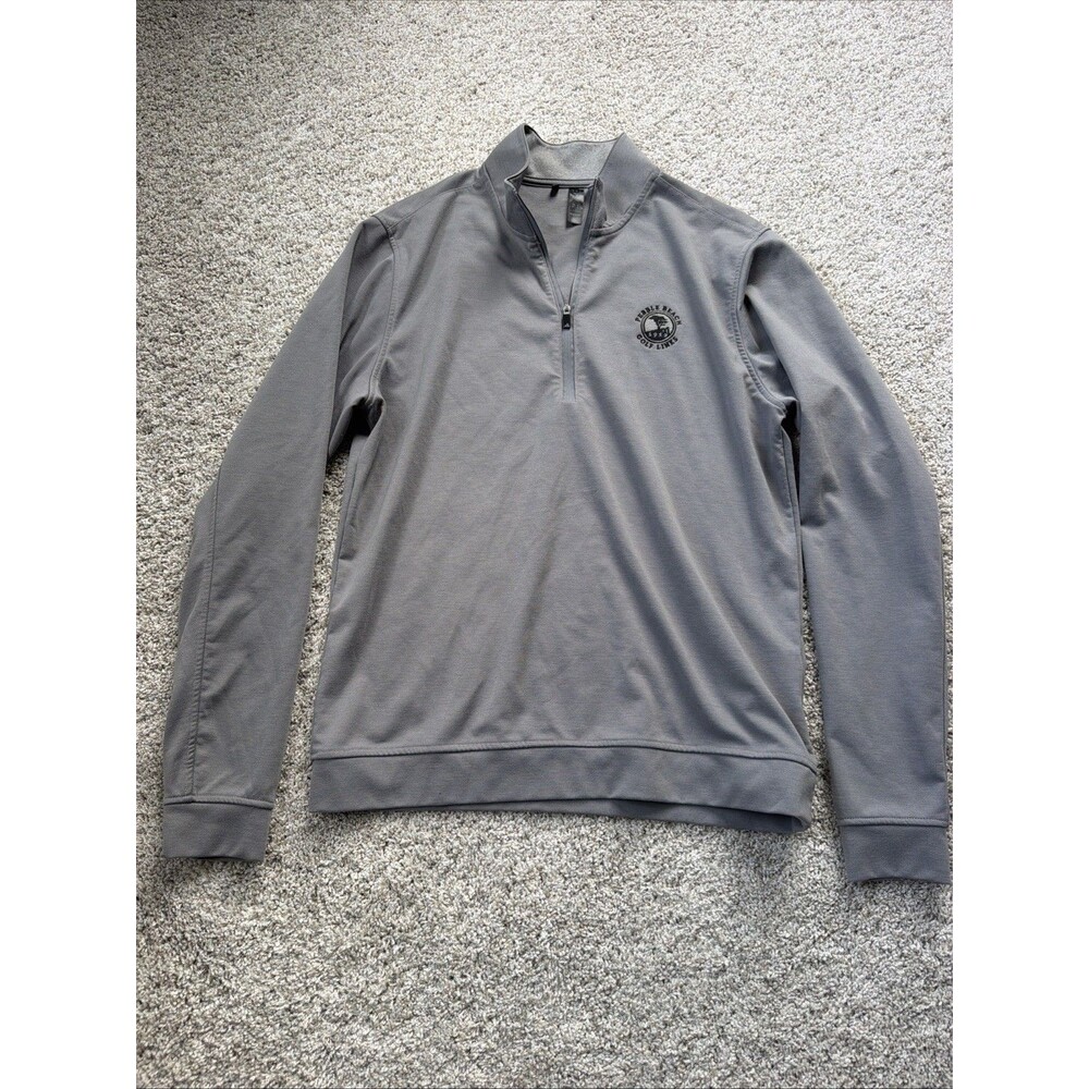 Adidas Pullover Mens S Gray Quarter Zip Pebble Beach Golf Links Golf Pullover